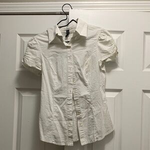 Heart Soul White Striped Blouse